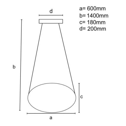 LED Димируем пендел LED/70W/230V 3000-6500K Ø 60 см бял + дистанционно управление