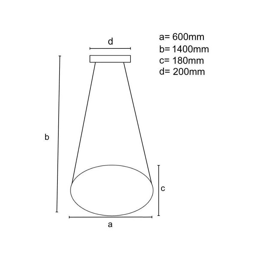 LED Димируем пендел LED/70W/230V 3000-6500K Ø 60 см бял + дистанционно управление
