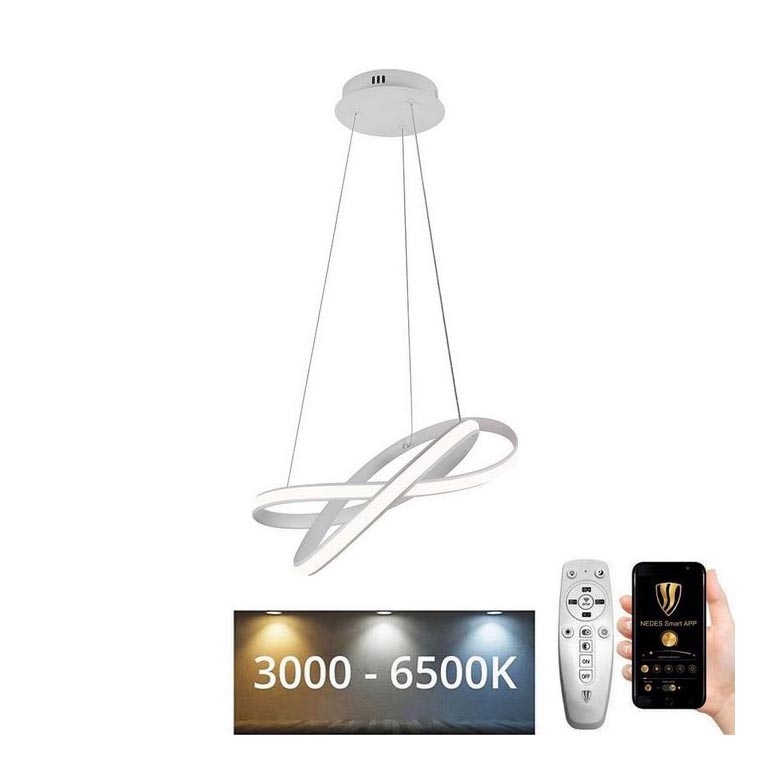 LED Димируем пендел LED/70W/230V 3000-6500K бял + дистанционно управление