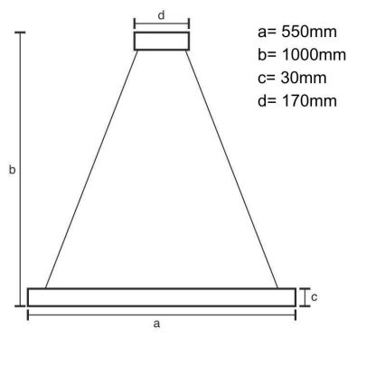 LED Димируем пендел LED/70W/230V 3000-6500K бял + дистанционно управление