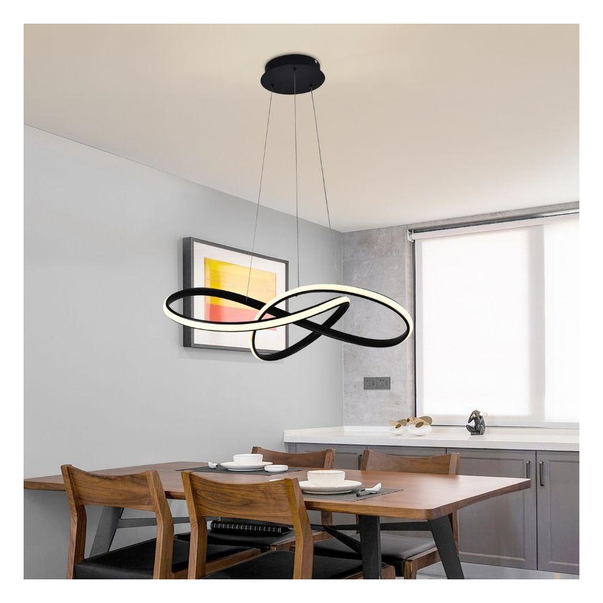 LED Димируем пендел LED/70W/230V 3000-6500K Ø 60 см черен + дистанционно управление