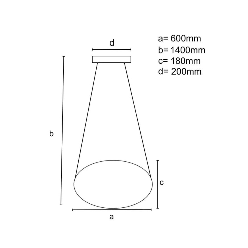 LED Димируем пендел LED/70W/230V 3000-6500K Ø 60 см черен + дистанционно управление