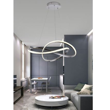 LED Димируем пендел LED/70W/230V 3000-6500K Ø 60 см лъскав хром + дистанционно управление