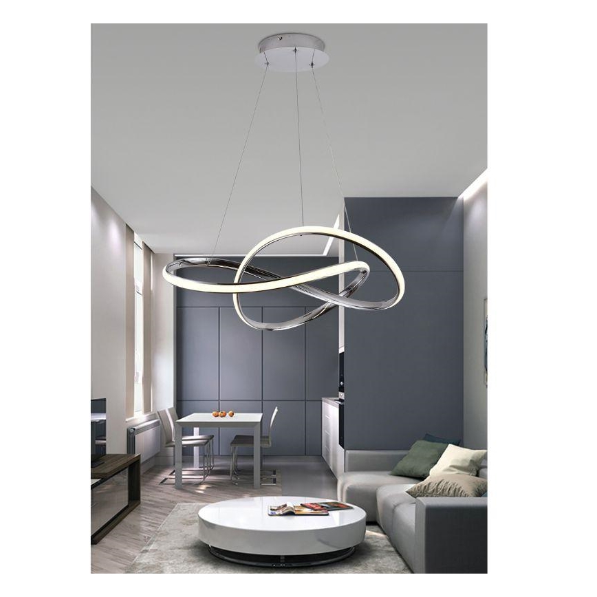 LED Димируем пендел LED/70W/230V 3000-6500K Ø 60 см лъскав хром + дистанционно управление