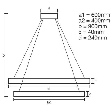 LED Димируем пендел LED/70W/230V 3000-6500K Ø 60 см + дистанционно управление