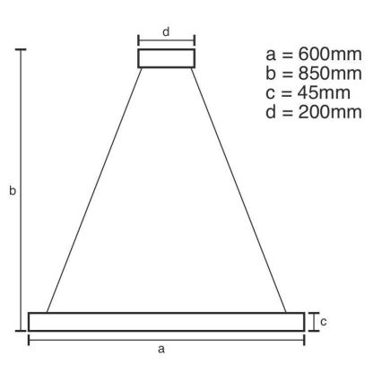 LED Димируем пендел LED/70W/230V 3000-6500K Ø 60 см + дистанционно управление