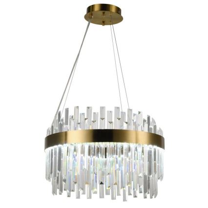 LED Димируем кристален полилей на връв LED/70W/230V 3000-6500K златист + дистанционно управление