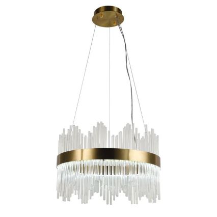 LED Димируем кристален полилей на връв LED/70W/230V 3000-6500K златист + дистанционно управление