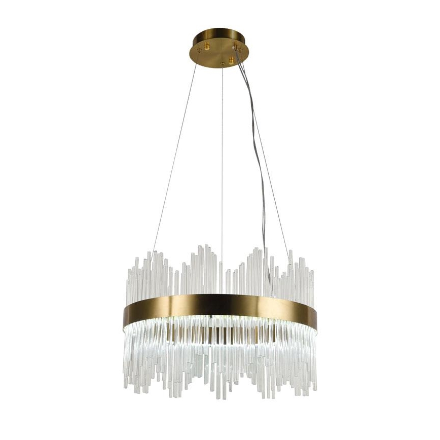 LED Димируем кристален полилей на връв LED/70W/230V 3000-6500K златист + дистанционно управление