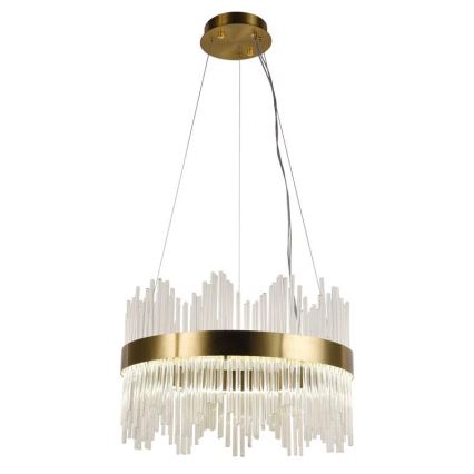 LED Димируем кристален полилей на връв LED/70W/230V 3000-6500K златист + дистанционно управление