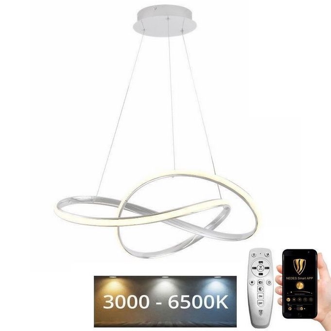 LED Димируем пендел LED/70W/230V 3000-6500K Ø 60 см бял + дистанционно управление