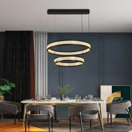 LED Димируем пендел LED/70W/230V 3000-6500K Ø 60 см черен + дистанционно управление