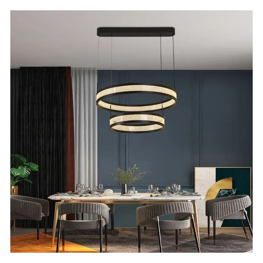 LED Димируем пендел LED/70W/230V 3000-6500K Ø 60 см черен + дистанционно управление