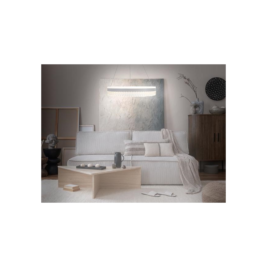 LED Димируем кристален полилей на връв LED/80W/230V 3000-6500K бял + дистанционно управление