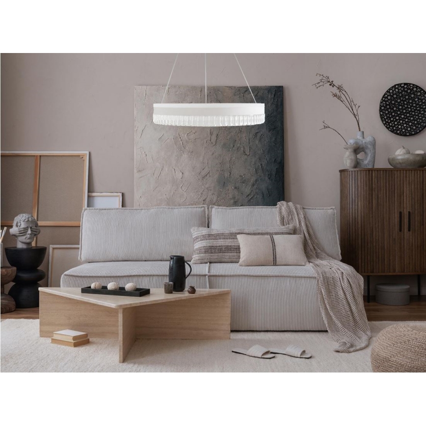 LED Димируем кристален полилей на връв LED/80W/230V 3000-6500K бял + дистанционно управление