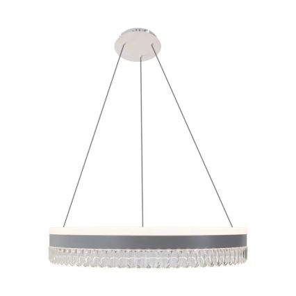 LED Димируем кристален полилей на връв LED/80W/230V 3000-6500K бял + дистанционно управление