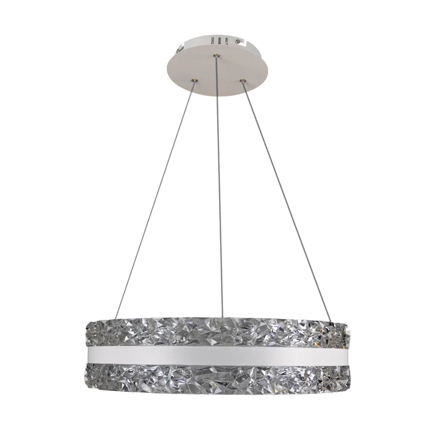 LED Димируем кристален полилей на връв LED/80W/230V 3000-6500K бял + дистанционно управление