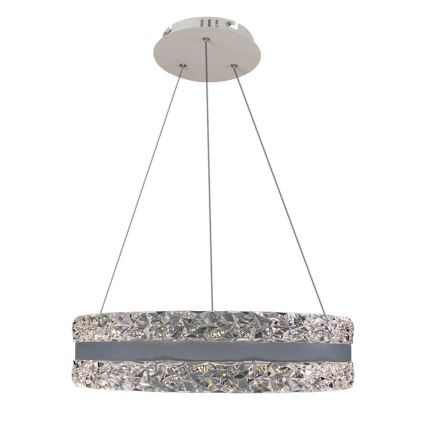 LED Димируем кристален полилей на връв LED/80W/230V 3000-6500K бял + дистанционно управление
