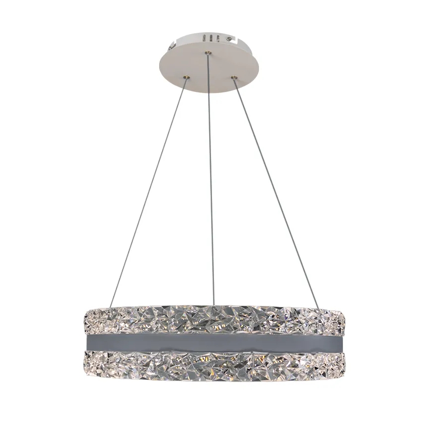 LED Димируем кристален полилей на връв LED/80W/230V 3000-6500K бял + дистанционно управление