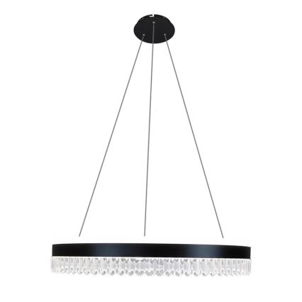 LED Димируем кристален полилей на връв LED/80W/230V 3000-6500K черен + дистанционно управление
