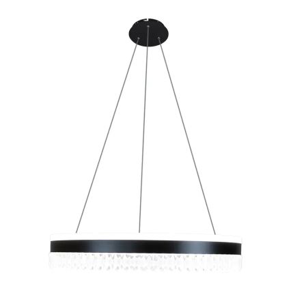 LED Димируем кристален полилей на връв LED/80W/230V 3000-6500K черен + дистанционно управление