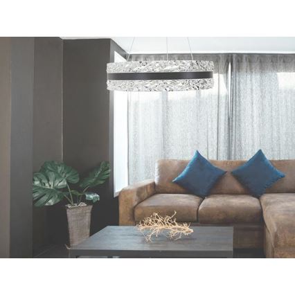 LED Димируем кристален полилей на връв LED/80W/230V 3000-6500K черен + дистанционно управление