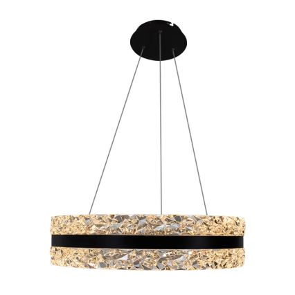 LED Димируем кристален полилей на връв LED/80W/230V 3000-6500K черен + дистанционно управление