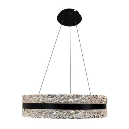 LED Димируем кристален полилей на връв LED/80W/230V 3000-6500K черен + дистанционно управление