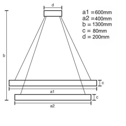 LED Димируем пендел LED/80W/230V 3000-6500K + дистанционно управление
