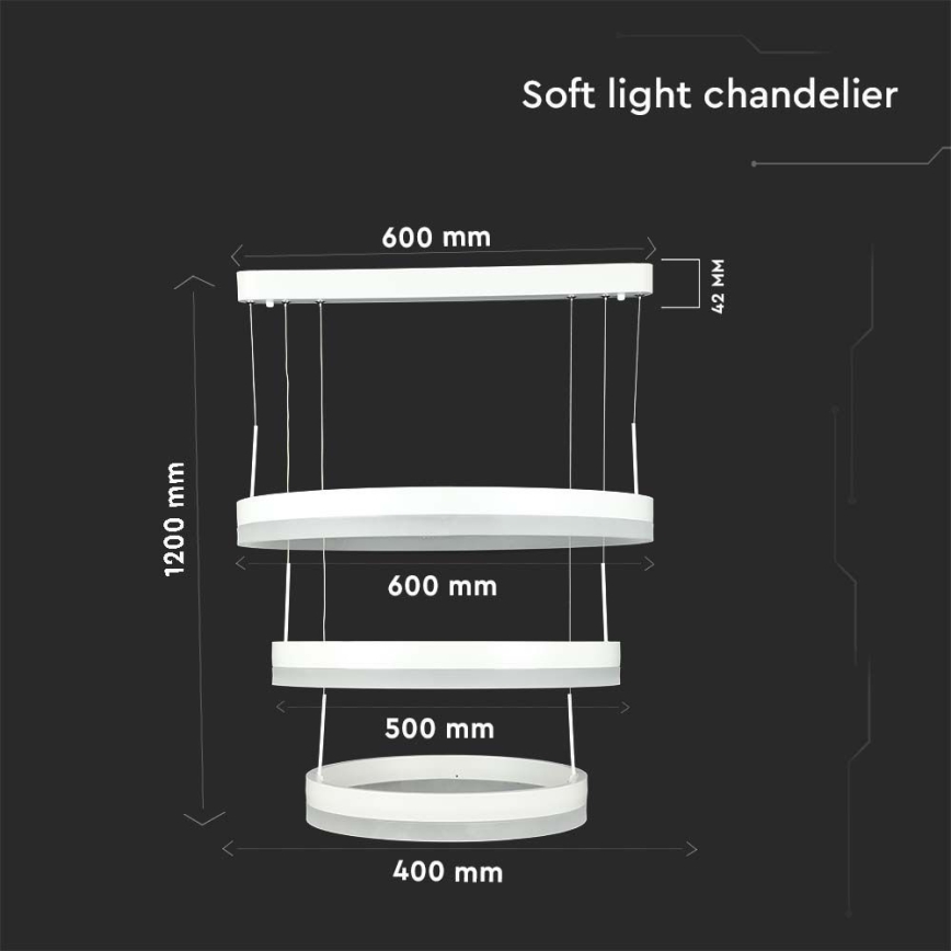 LED Димируем пендел LED/86W/230V 3000K бял