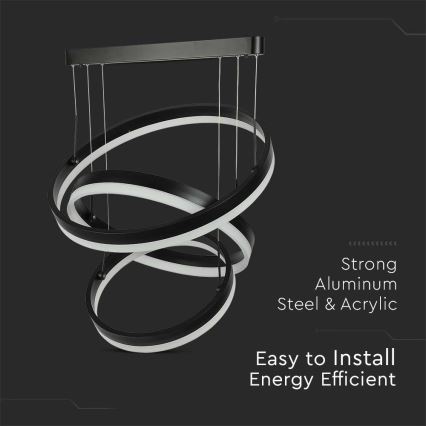 LED Димируем пендел LED/86W/230V 3000K черен