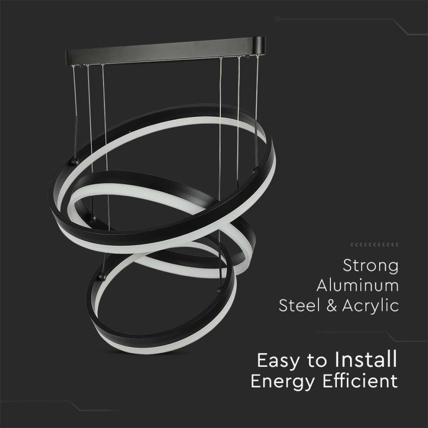 LED Димируем пендел LED/86W/230V 3000K черен