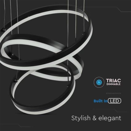 LED Димируем пендел LED/86W/230V 3000K черен