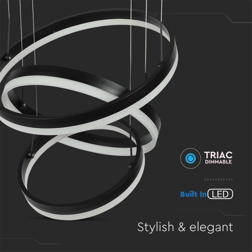 LED Димируем пендел LED/86W/230V 3000K черен