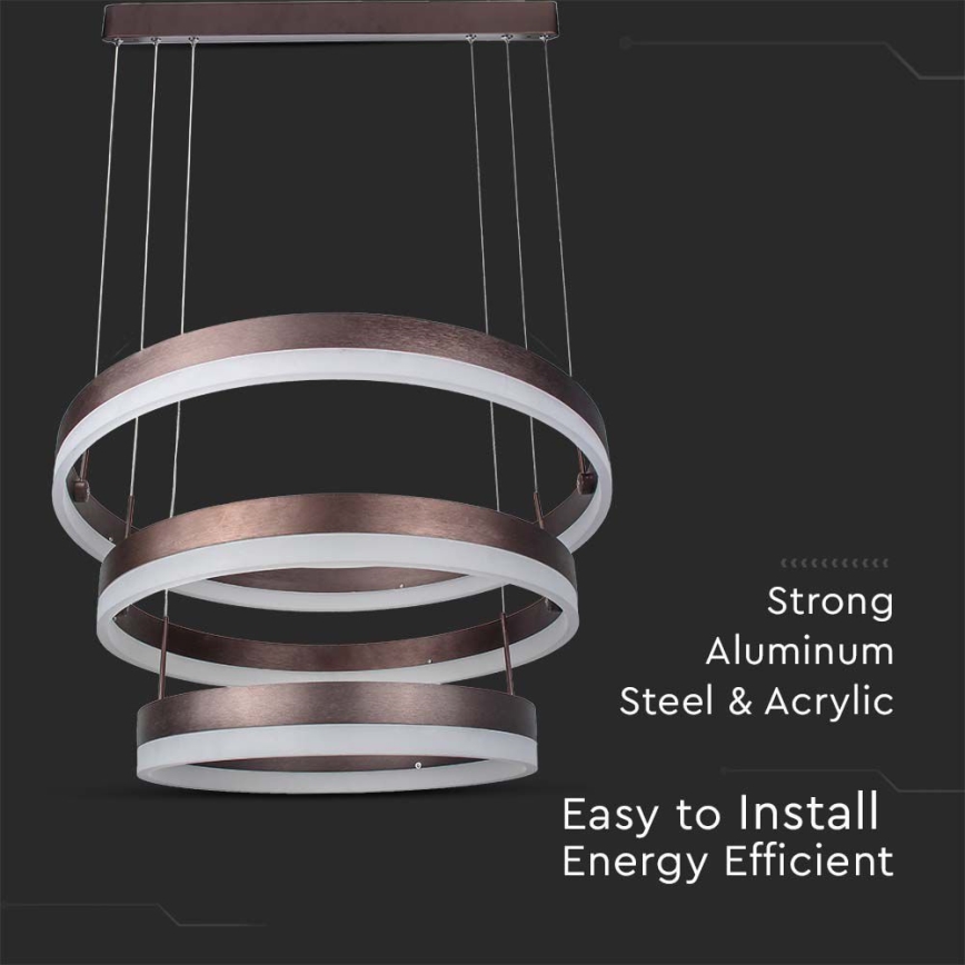 LED Димируем пендел LED/86W/230V 3000K кафяв