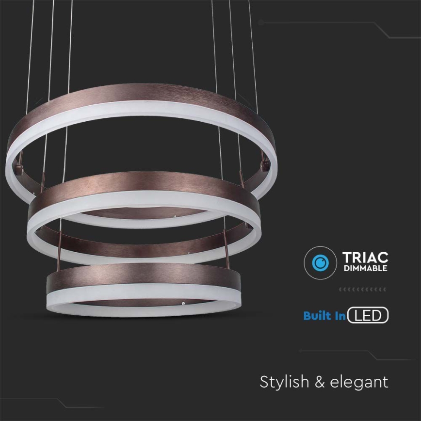 LED Димируем пендел LED/86W/230V 3000K кафяв
