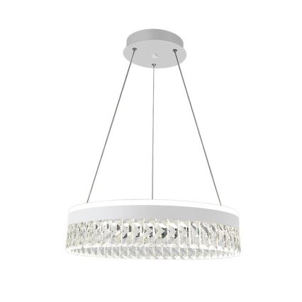 LED Димируем кристален полилей на връв LED/90W/230V 3000-6500K бял + дистанционно управление