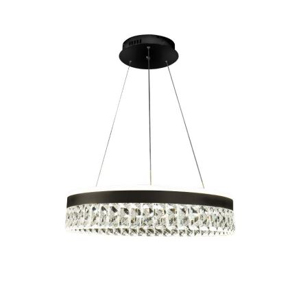 LED Димируем кристален полилей на връв LED/90W/230V 3000-6500K черен + дистанционно управление