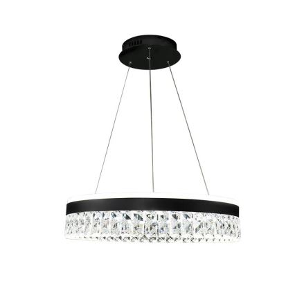 LED Димируем кристален полилей на връв LED/90W/230V 3000-6500K черен + дистанционно управление