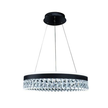 LED Димируем кристален полилей на връв LED/90W/230V 3000-6500K черен + дистанционно управление