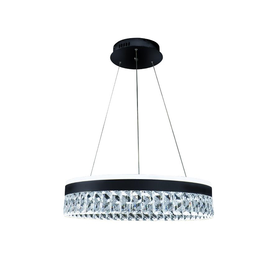 LED Димируем кристален полилей на връв LED/90W/230V 3000-6500K черен + дистанционно управление