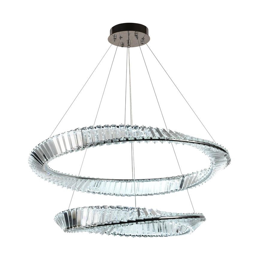 LED Димируем кристален полилей на нишка LED/90W/230V 3000-6500K лъскав хром + дистанционно управление