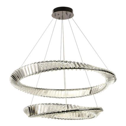 LED Димируем кристален полилей на нишка LED/90W/230V 3000-6500K лъскав хром + дистанционно управление