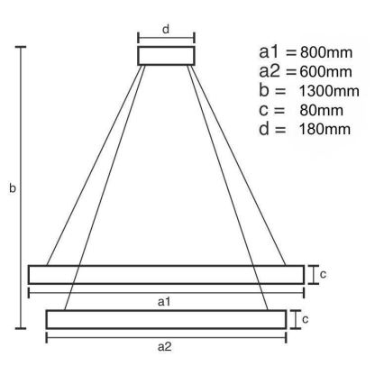 LED Димируем кристален полилей на нишка LED/90W/230V 3000-6500K лъскав хром + дистанционно управление