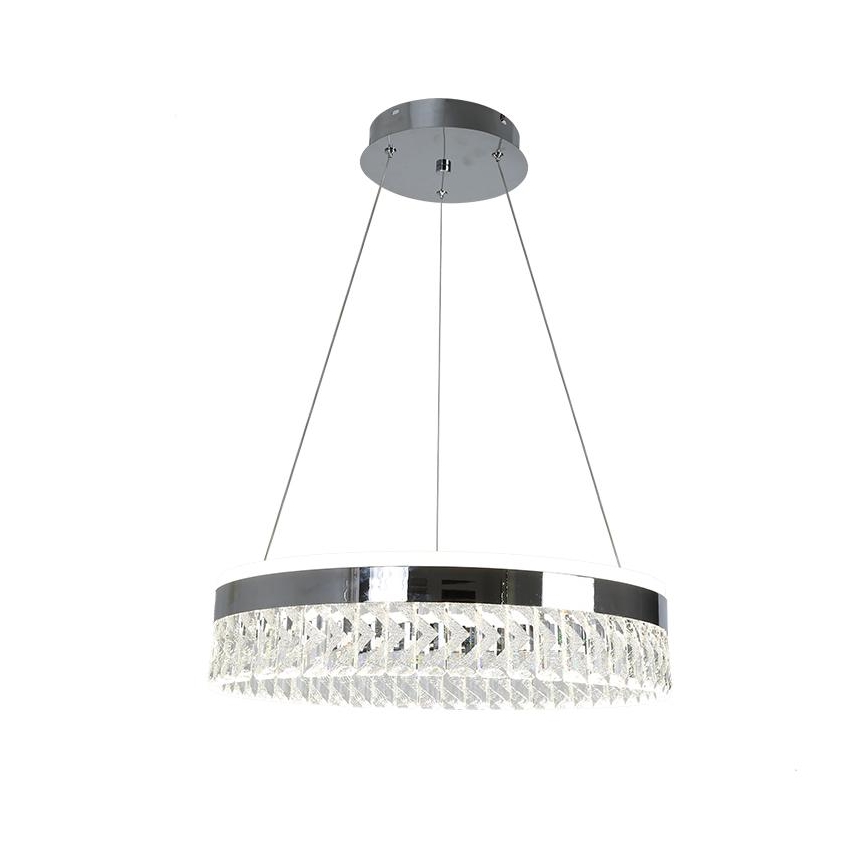 LED Димируем кристален полилей на нишка LED/90W/230V 3000-6500K лъскав хром + дистанционно управление