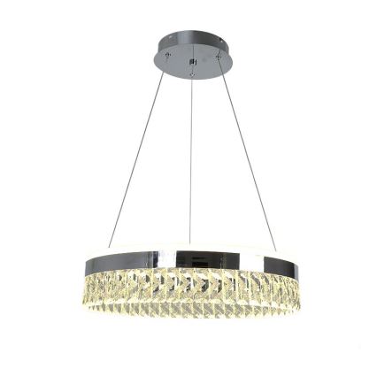 LED Димируем кристален полилей на нишка LED/90W/230V 3000-6500K лъскав хром + дистанционно управление