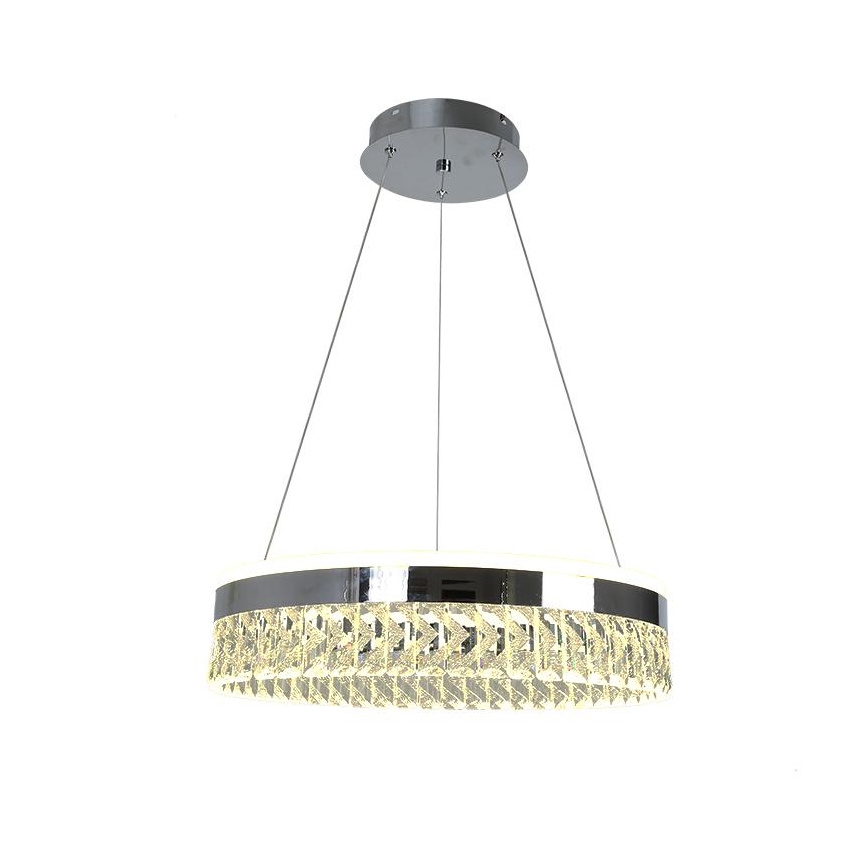 LED Димируем кристален полилей на нишка LED/90W/230V 3000-6500K лъскав хром + дистанционно управление