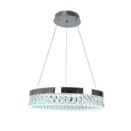LED Димируем кристален полилей на нишка LED/90W/230V 3000-6500K лъскав хром + дистанционно управление