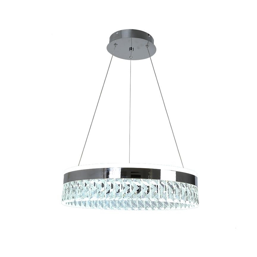LED Димируем кристален полилей на нишка LED/90W/230V 3000-6500K лъскав хром + дистанционно управление