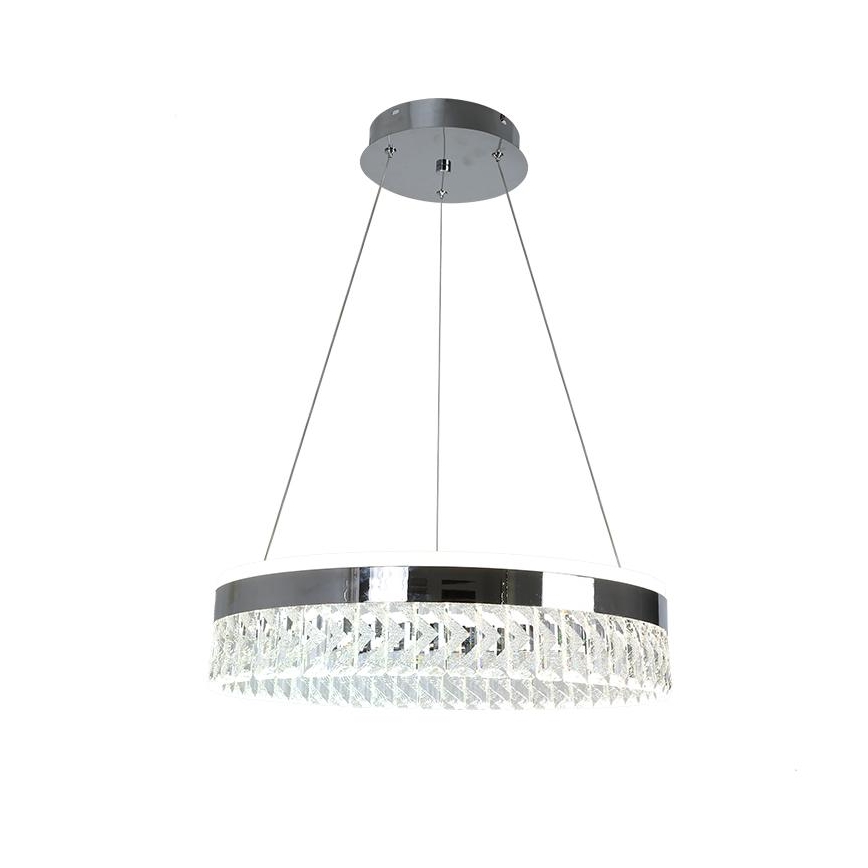 LED Димируем кристален полилей на нишка LED/90W/230V 3000-6500K лъскав хром + дистанционно управление
